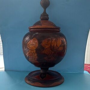 Elegant Brown Carved Wooden Sculpture